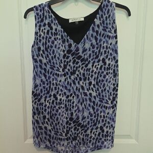 Kasper Gray Animal Print Tank Top with V-Neck NWT 1X